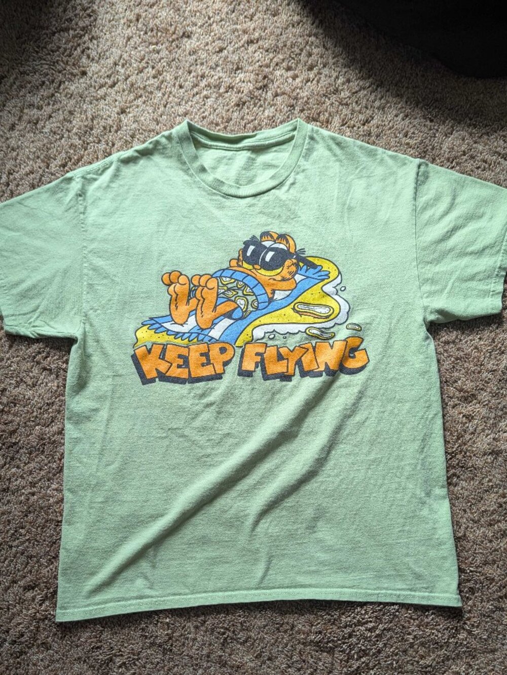 Keep Flying Ska Band Garfield Shirt, Sz L